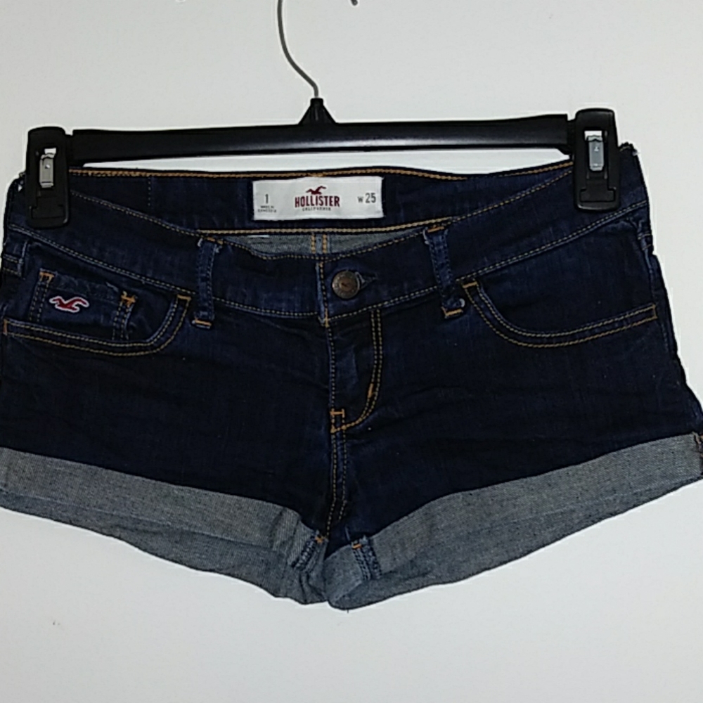 Hollister Low Rise Short Dark Navy Blue Sz 1